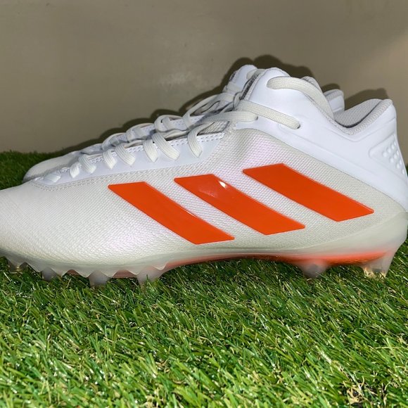 Men\'s Adidas SM Freak Mid Football Cleats Shoes White Orange FX1311 Size 11 NEW main image 10